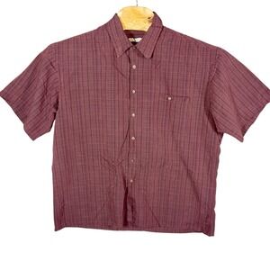 Vintage Campia Rayon Button Up Short‎ Sleeve Shirt Mens XL
